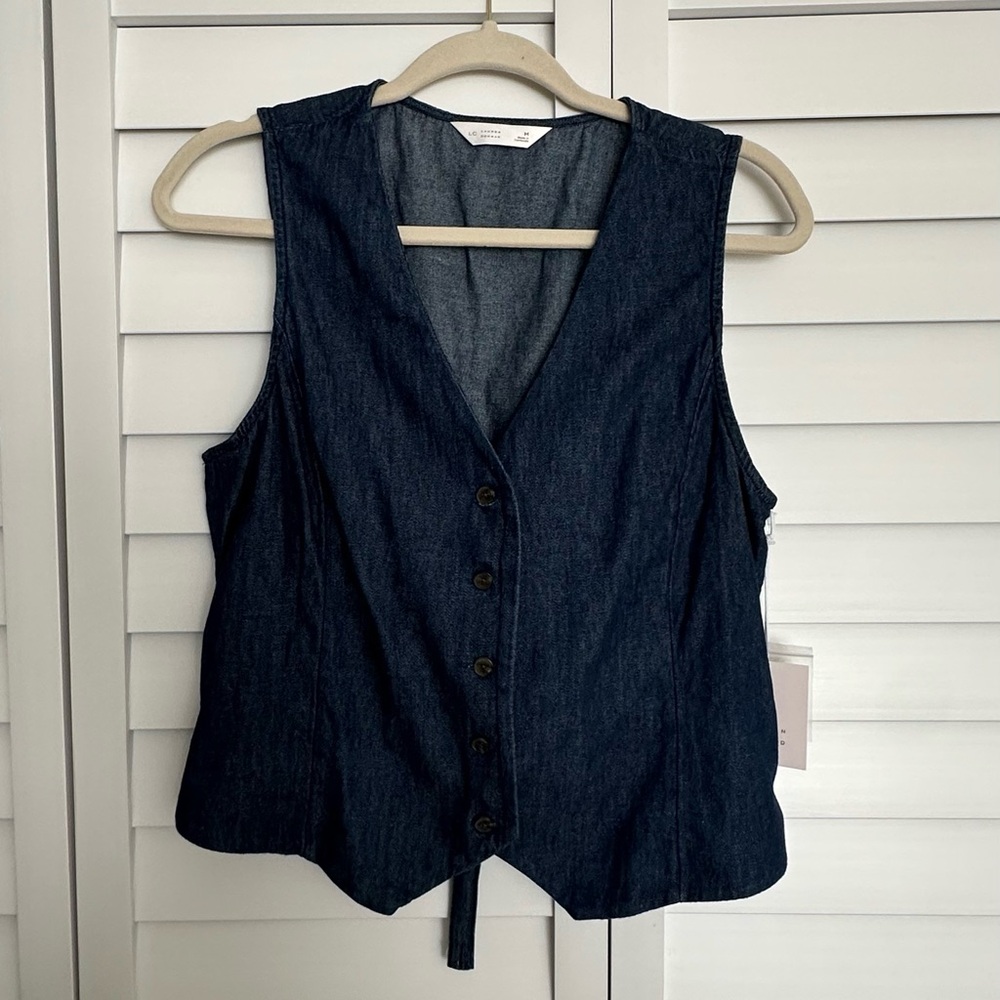Lauren Conrad button front denim vest